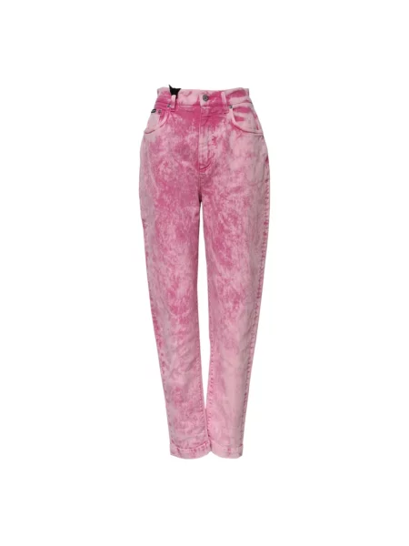 Tie dye jeansy Dolce And Gabbana z nadrukiem różowe
