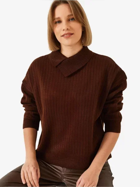Bianco Lucci Pulover Pullover temno rjava