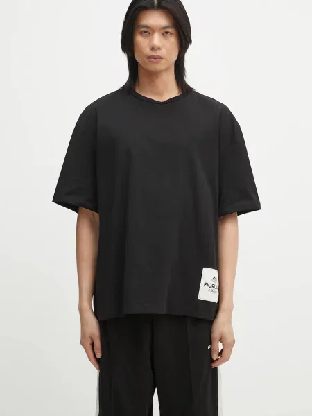 Fiorucci tricou din Logo Label Boxy Fit cu imprimeu negru