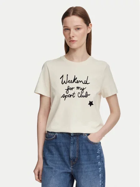 Weekend Max Mara T-Shirt Edison Kremowy