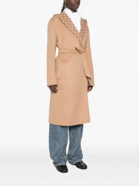 Reversibil palton Gucci de lână maro