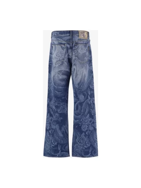 Szerokie jeansy Just Cavalli niebieskie