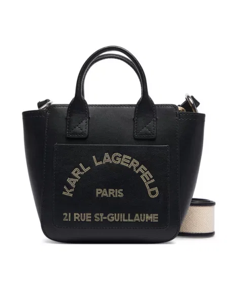 Karl Lagerfeld Bőr bőrönd K/Daily Mini fekete