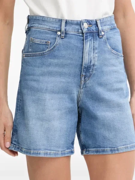 Pantaloni scurți din denim Marc O'polo cu talie înaltă albastru
