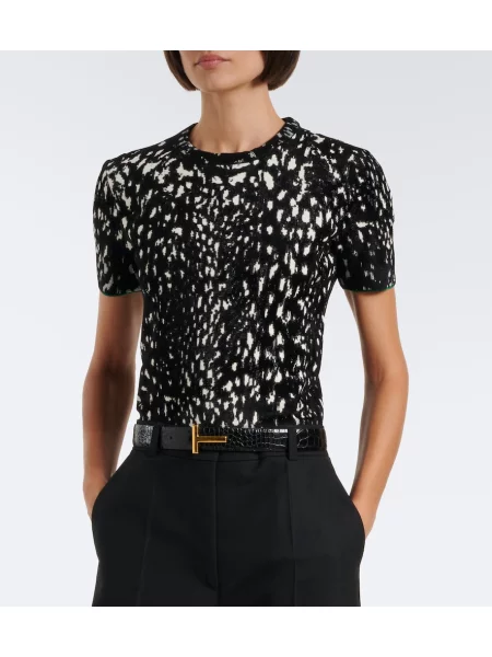 Tricou Tom Ford de catifea negru