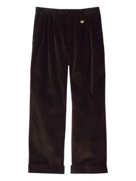 Pantaloni Burberry de catifea cord maro