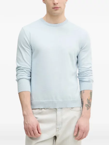 Pulover Benetton cu decolteu rotund albastru