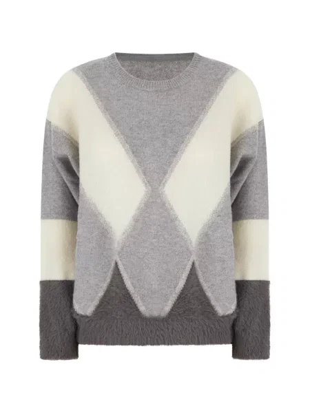 Pulover Kangra cu model argyle gri