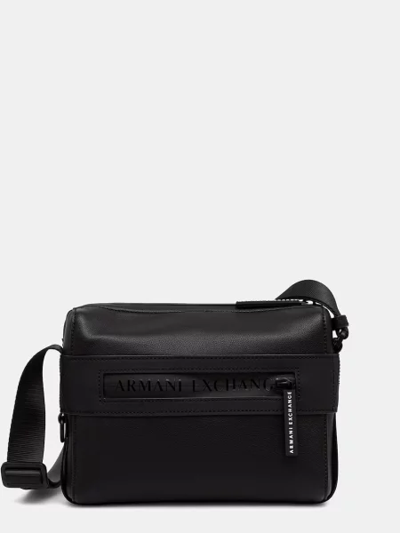 Armani Exchange geantă mică pentru bărbați cu imitație de piele negru