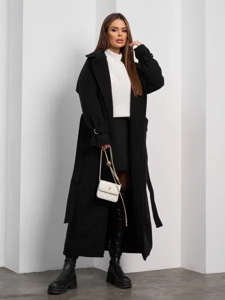 Вовняне Пальто з утеплювачем ISSA Plus чорний