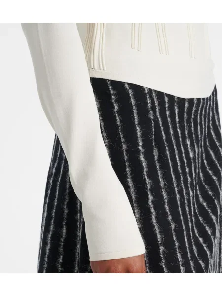 Top Mugler tricotate alb