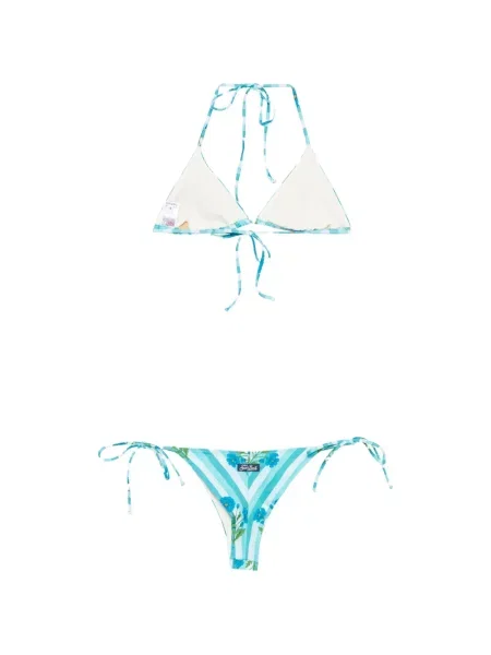 Bikini Mc2 Saint Barth s cvjetnim printom s printom plava