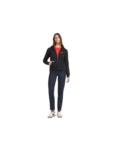 Guess Jeans hanorac cu și glugă pentru femei cu negru