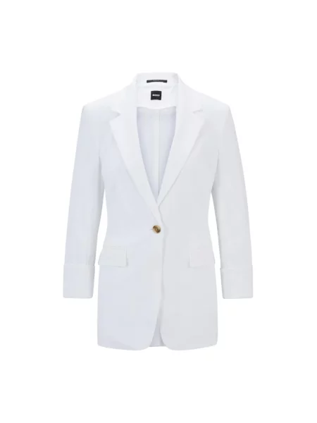 Lniana marynarka Hugo Boss biała