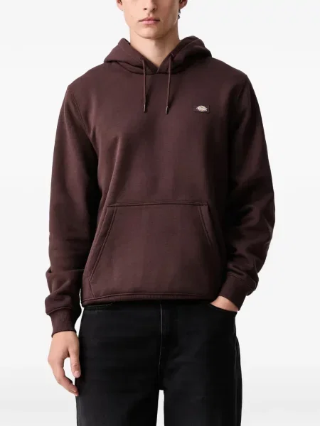 Bluza z kapturem Dickies z logo ze sznurkiem brązowa