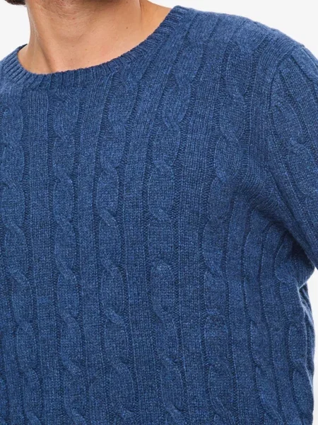 Πουλόβερ Polo Ralph Lauren με κουκούλα με στρογγυλή λαιμόκοψη μπλε