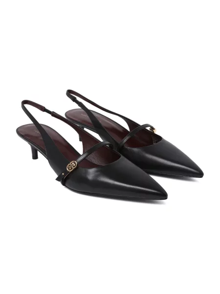 Czółenka Tory Burch skórzana czarna