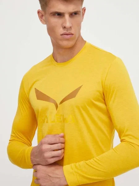 Tricou cu mânecă lungă Salewa galben
