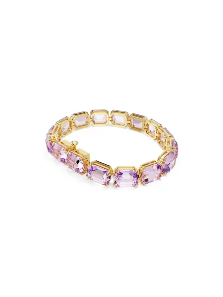 Lniana bransoletka Swarovski żółta