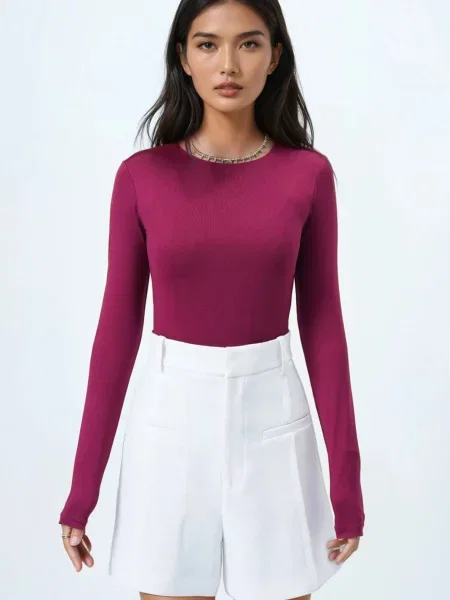 Trend Alaçatı Stili Tricou roșu-violet roșu