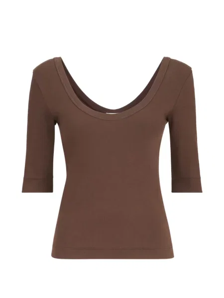 Tricou Brunello Cucinelli din jerseu maro