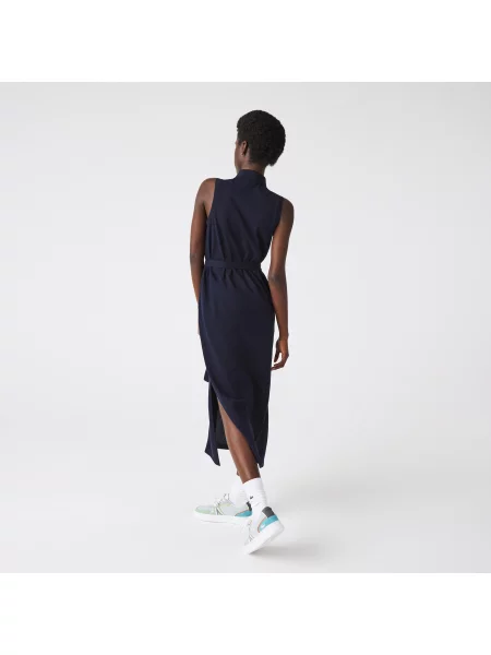 Lacoste Sukienka Polo Z Elastycznej Bawełny Piki granatowa