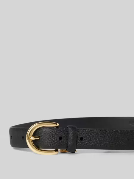 Lauren Ralph Lauren Pasek skórzany czarny