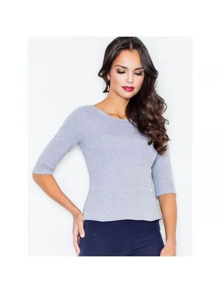 Hoodie Figl με κέντημα γκρι