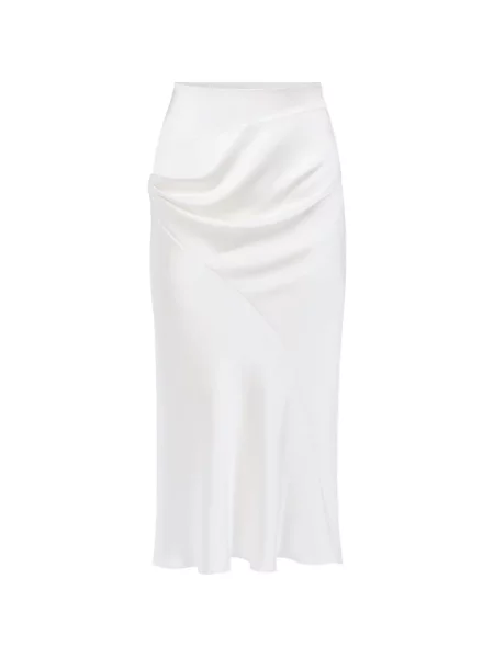 Fustă midi Nina Ricci asimetrică drapată alb