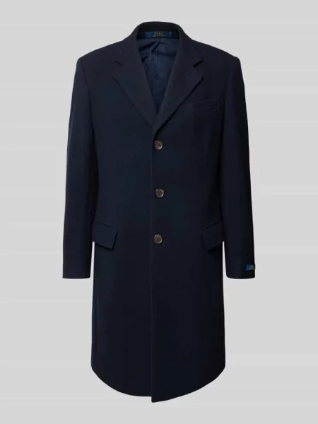Płaszcz w kroju regular fit z mieszanki wełny Polo Ralph Lauren granatowy