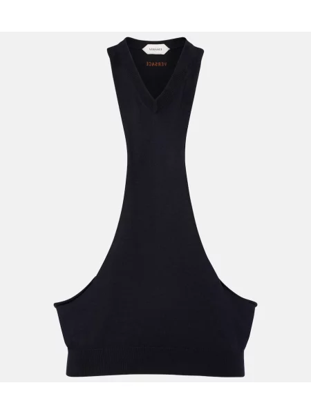 Top Versace tricotate albastru