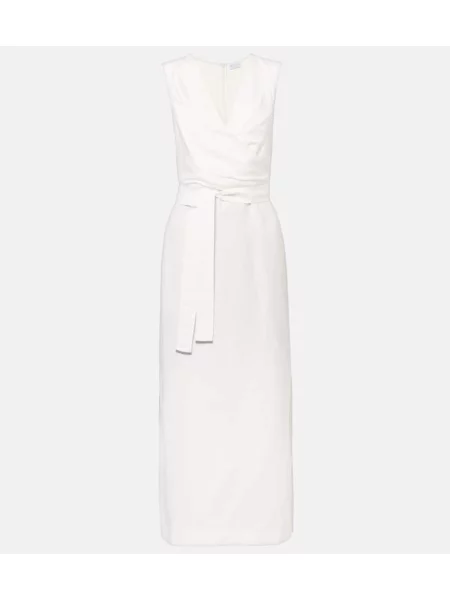 Rochie midi Brunello Cucinelli până la genunchi de costum maro