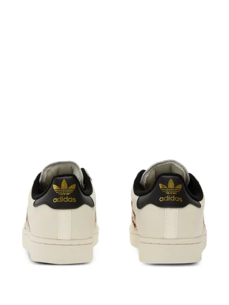 Květinové semišové tenisky Adidas Superstar černé