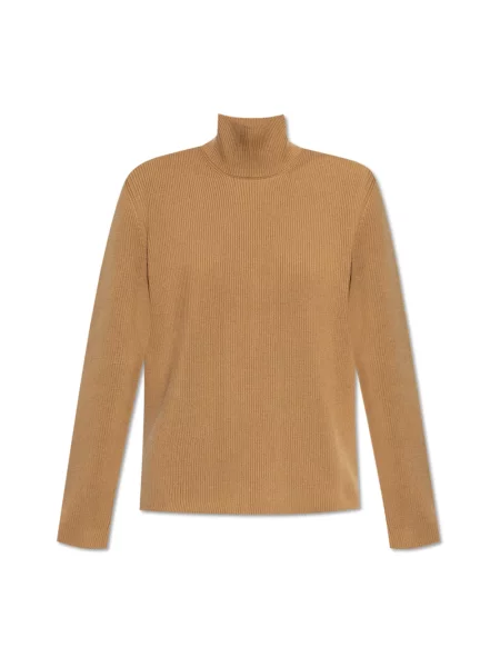 Sweter z golfem Etro wełniany do golfa brązowy