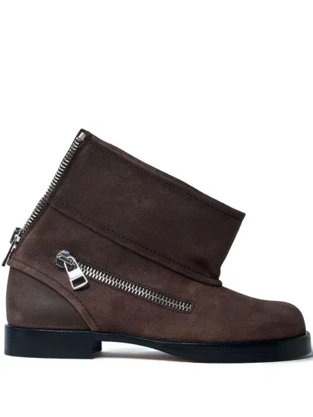 Cizme scurte Jw Anderson din piele de căprioară maro