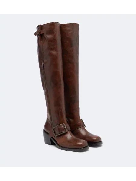 Cizme Dries Van Noten din piele maro