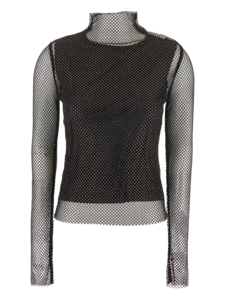 Top Sportmax plasă lung de plasă negru