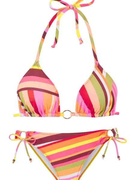 BRUNO BANANI Costum de baie două piese lămâie / portocaliu / corai / roz galben