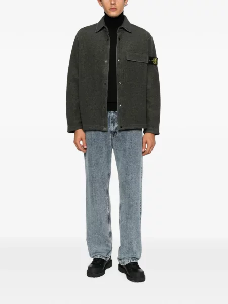 Geacă cămașă Stone Island cu strasuri gri