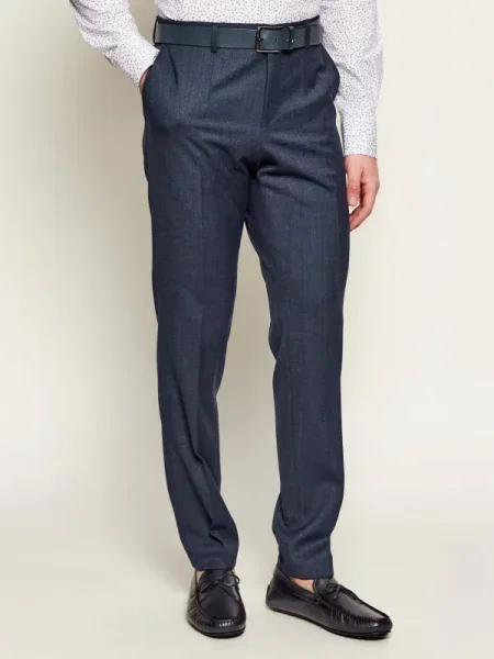 BOSS BLACK De lână pantaloni negru