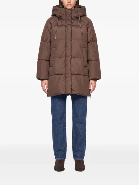 Palton Weekend Max Mara cu glugă maro