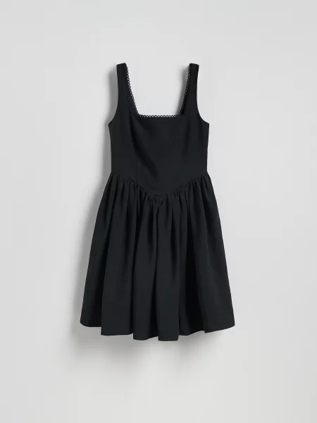 Reserved Мінісукня з додаванням льону чорний