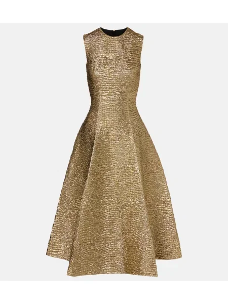 Obleka midi obleka Emilia Wickstead nad koleni zlata