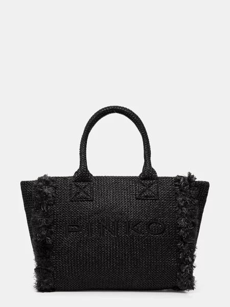Pinko geantă shopper de damă împletită negru