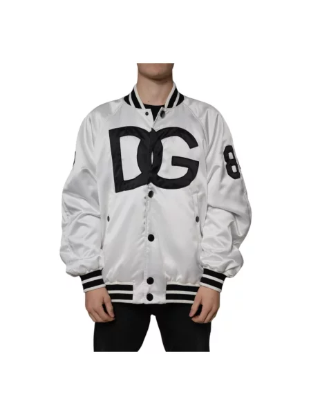 Kurtka bomber Dolce And Gabbana z logo biały