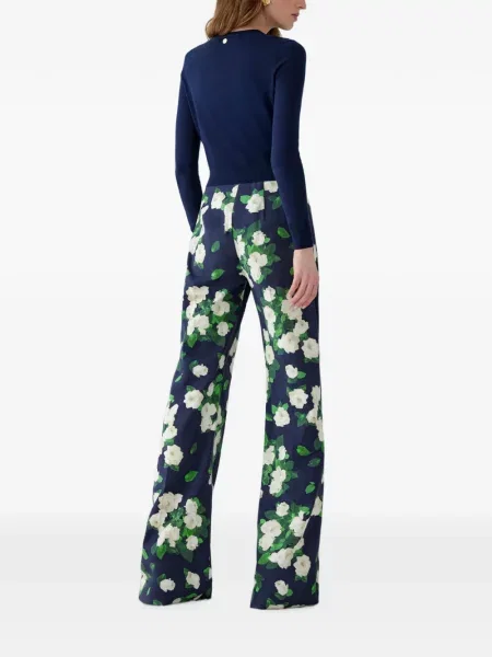 Siuvinėtas gėlėtas kardiganas Carolina Herrera mėlyna