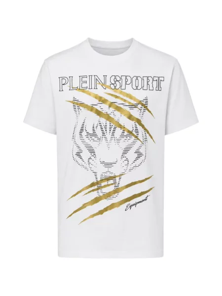 Tricou sport Plein Sport cu imagine cu dungi de tigru alb