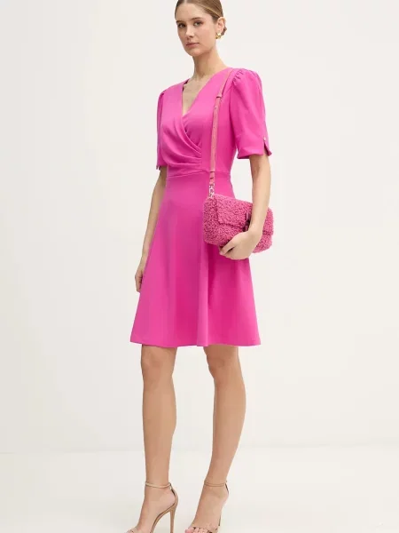 Dkny sukienka mini rozkloszowana fioletowy