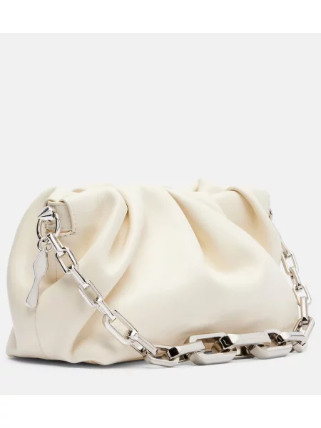 Geanta de piele Christian Louboutin din piele alb