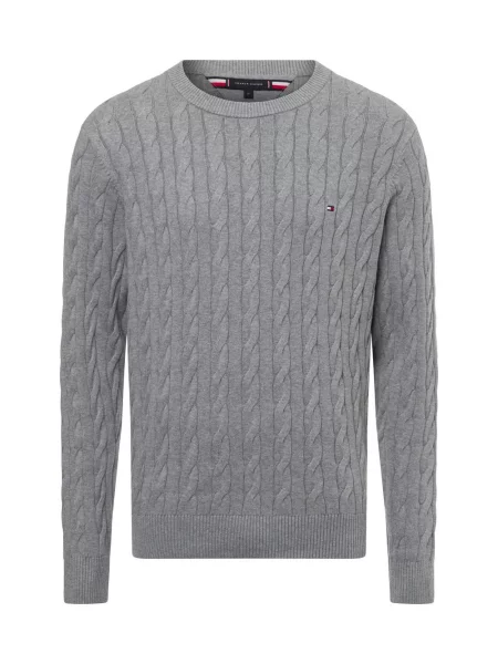 Tommy Hilfiger sweter Mężczyźni drobna dzianina marmurkowy XXL szary